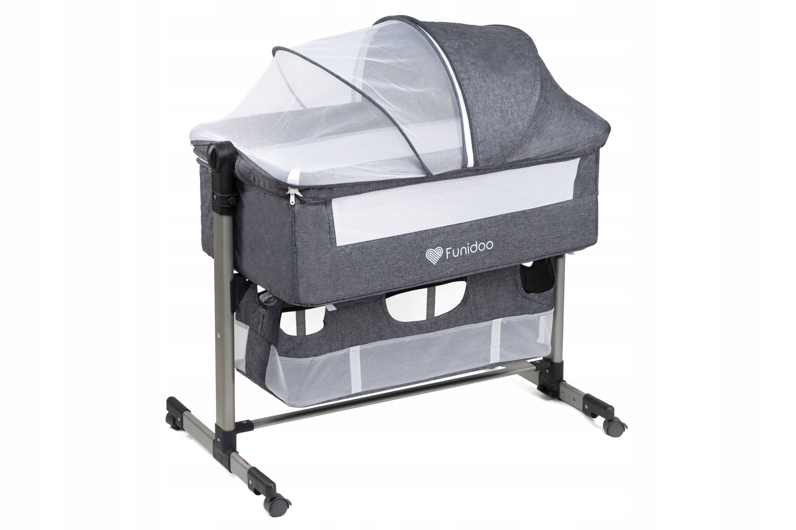 Crib with cradle function- FUNIDOO SNUG HUG- mattress, basket