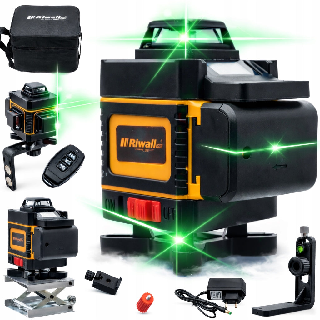 Cross laser LEVEL 4D Riwall RNP-01 16 Line Pro +Set of 25 m