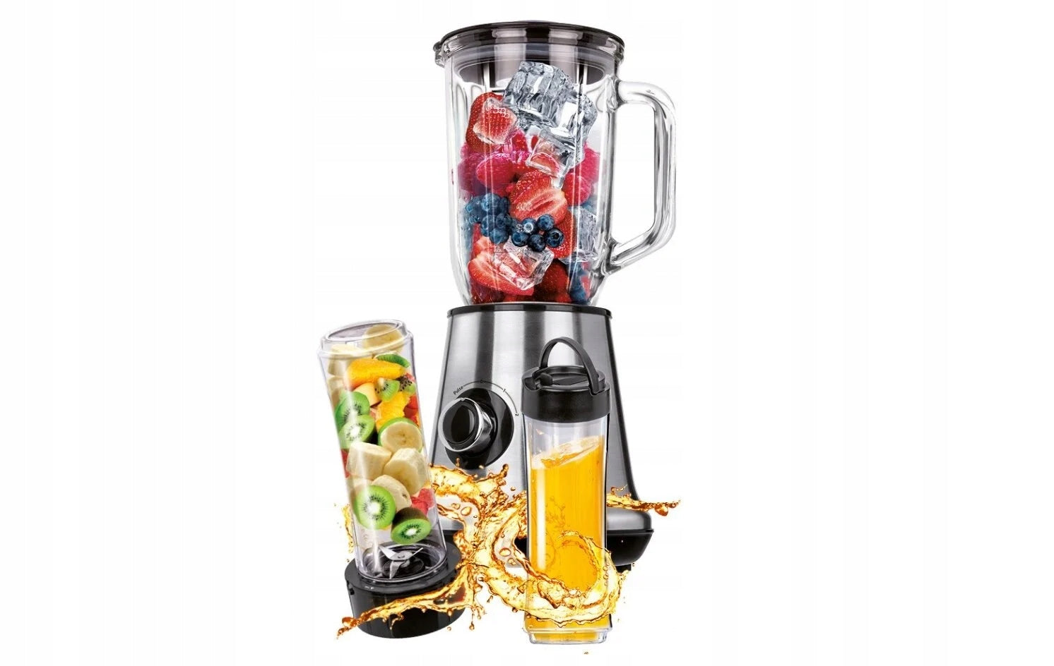 Cup blender MPM MBL-15M Inox Sports + 2 water bottles included Brand MPM