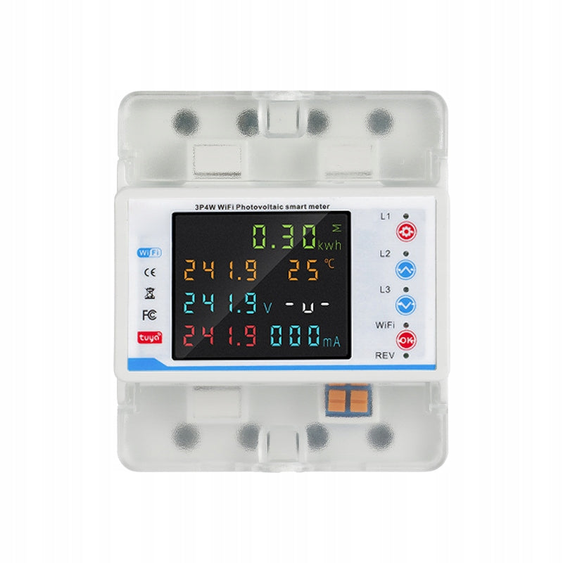 Current Meter 3 Phase Energy Consumption Meter For Rail DIN 100A TUYA WiFi Manufacturer code 7q-29