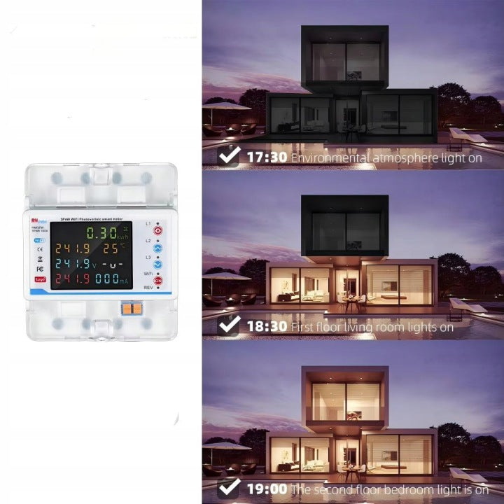 Current Meter 3 Phase Energy Consumption Meter For Rail DIN TUYA WiFi 100A Brand no brand