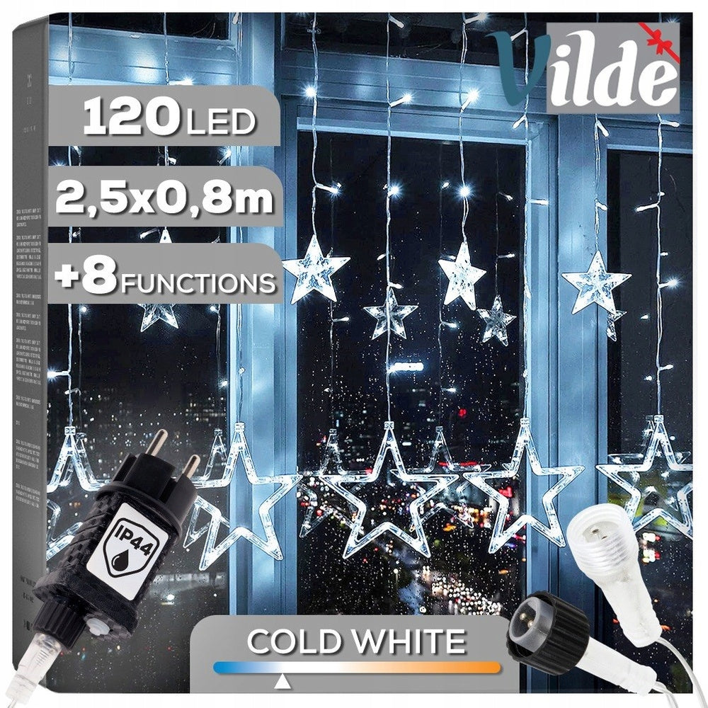 Curtain LIGHT outdoor garland for facades house lamps 120LED 2,5 m