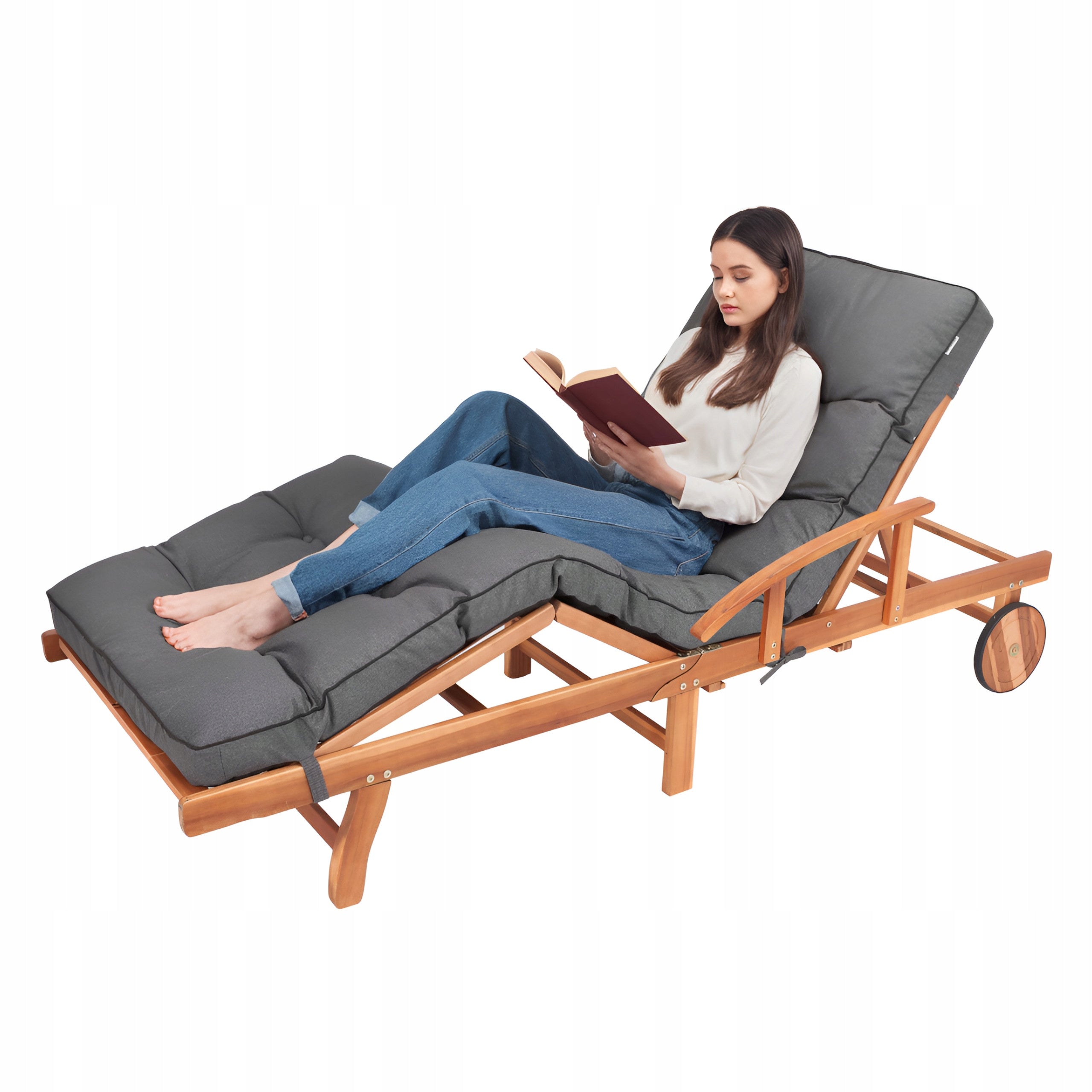 Cushion for garden lounger long - Cushion for furniture waterproof 201x55 cm Cushion thickness 8 cm