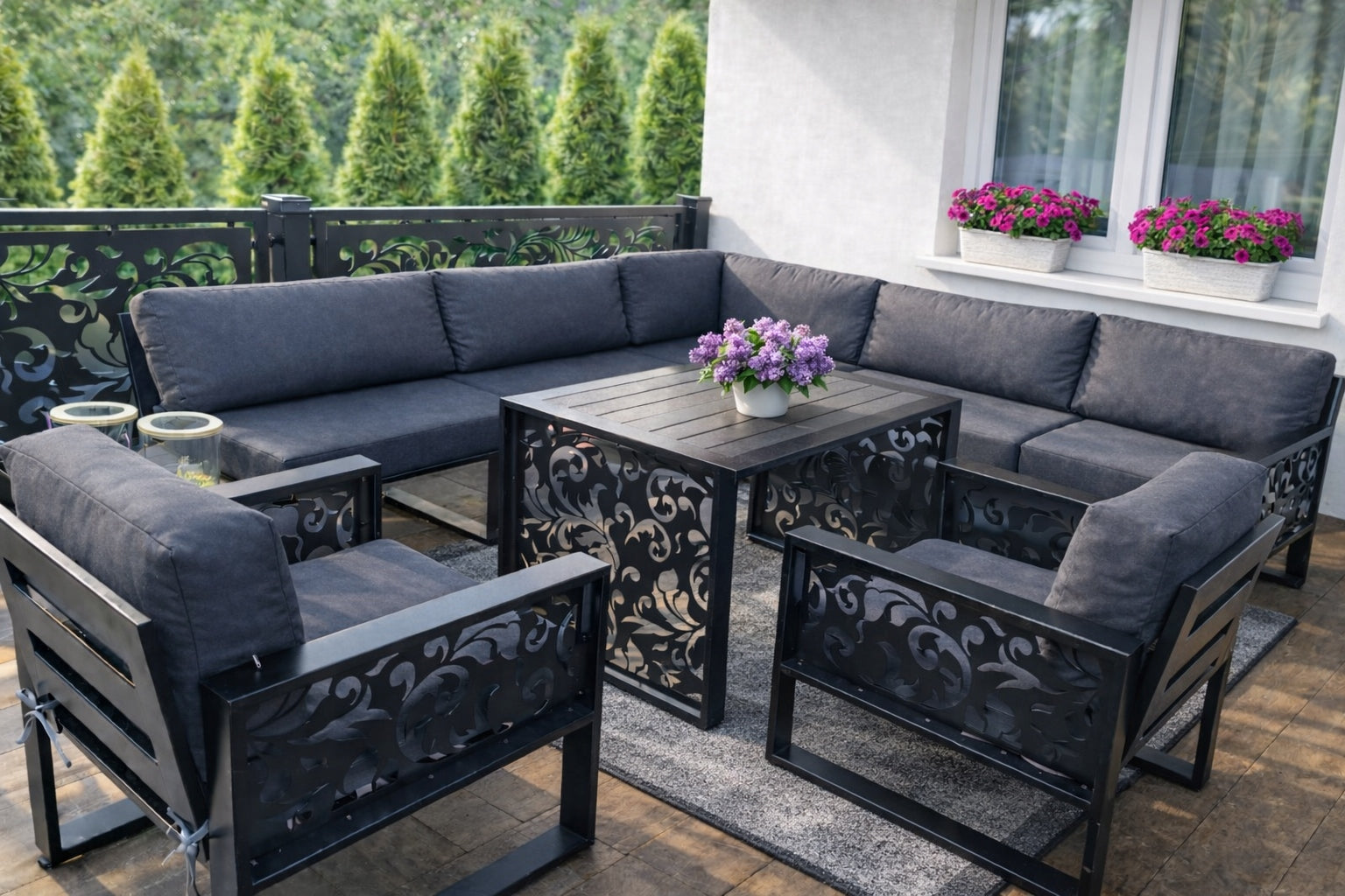 Custom Made Cushions WATERPROOF Cushions TERRACE GARDEN Cushions Color black