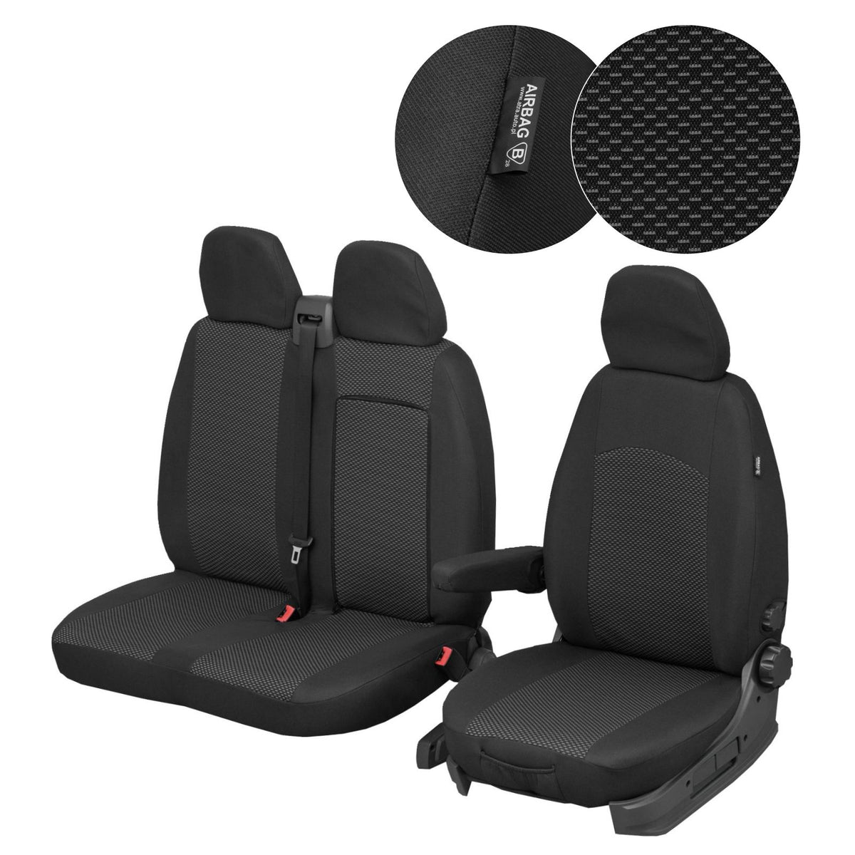 Custom-made seat covers for Fiat Ducato 2+1 table (2006r-.....)