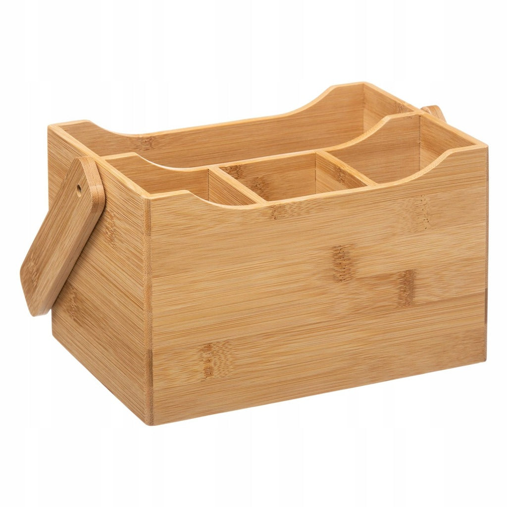 Cutlery Organizer Sauces Napkins Bamboo Napkin Holder Restaurant Pub Table Brand 5five Simply Smart