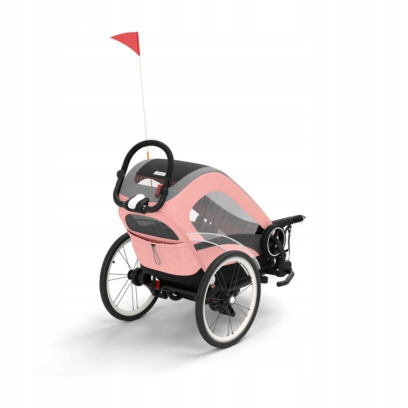 Cybex Sport Zeno Bike Trailer 2in1 Sports Stroller | Silver Pink Packaging status original