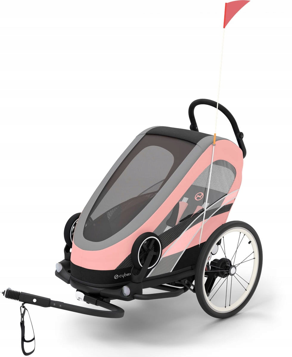 Cybex Sport Zeno Bike Trailer 2in1 Sports Stroller | Silver Pink