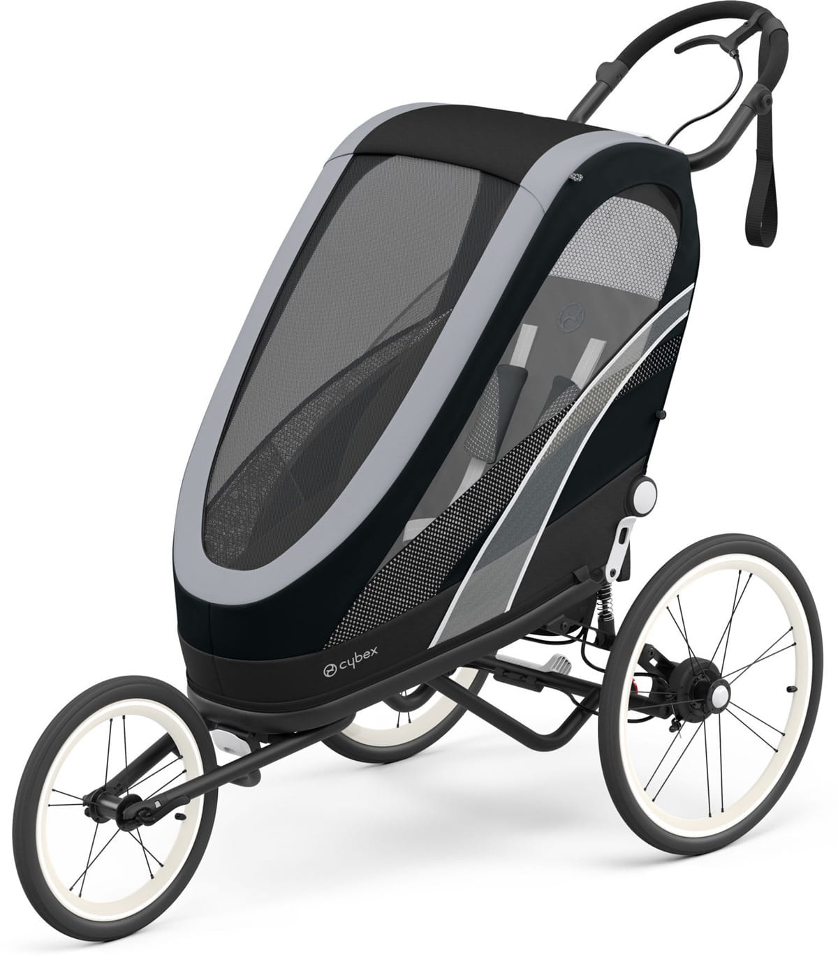 Cybex Zeno One Box All Black Bike Trailer Running Cart Packaging status original
