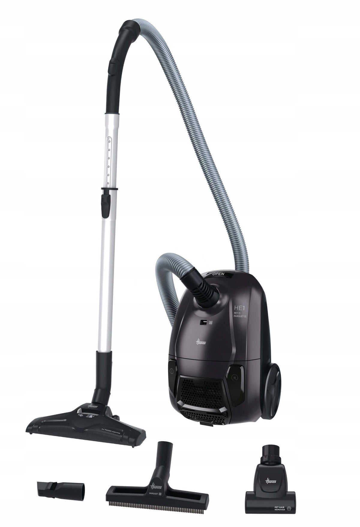 Cylindrical vacuum cleaner Hoover HE120PET 011 700W grey with bag