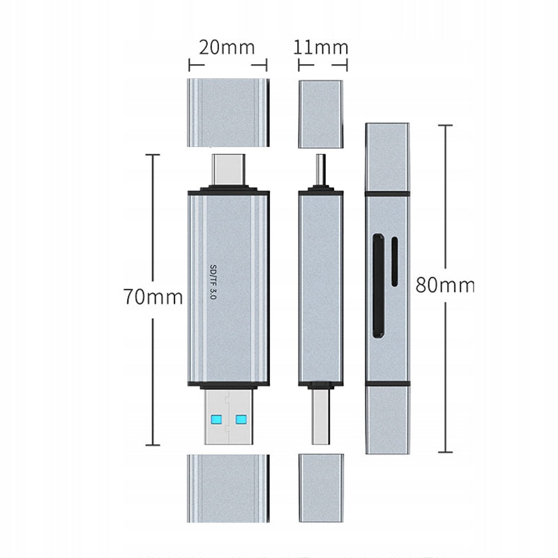 Czytnik Kart SD USB Adapter USB 3.0 USB-C Micro SD Microsd TF 5 Gb/s do 2TB Manufacturer code EX260615