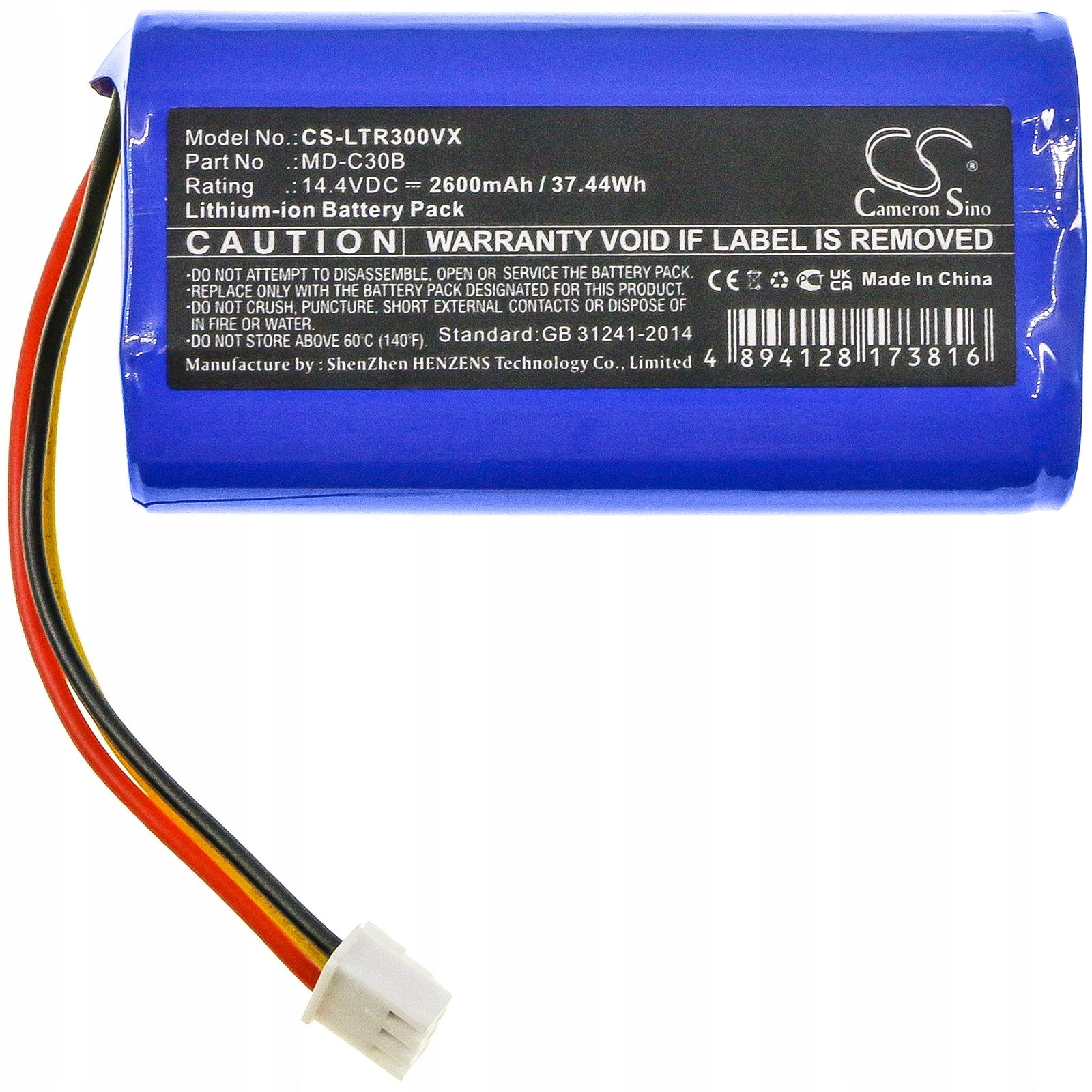 D071-INR-CH-4S1P MD-C30B 14.4V Battery for Hykker Midea Blaupunkt XBOOST NEO EAN (GTIN) 4894128173816