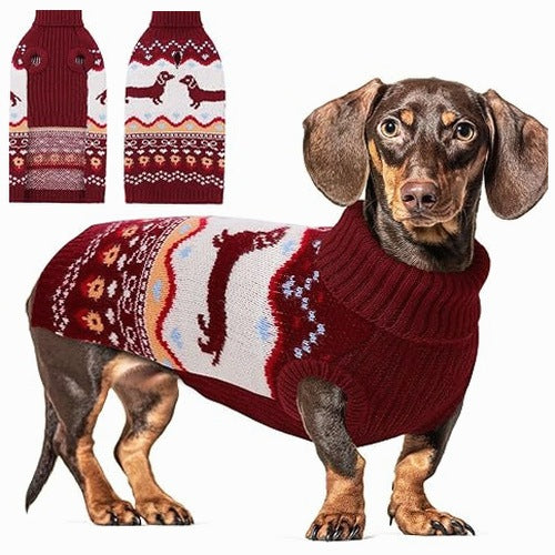 DACHSHUND DOG SWEATER CARDIGAN LONG SLEEVE RED Christmas gift Brand no brand