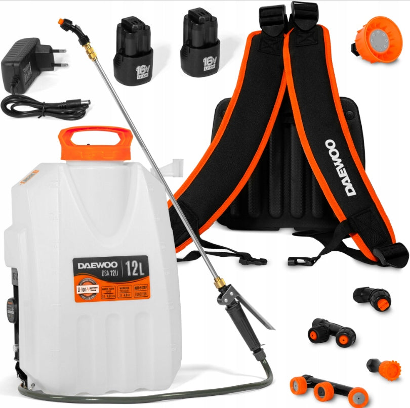DAEWOO DSA 12LI SET CORDLESS SPRAYER 16V 2,5Ah 12L + NOZZLES 5PCS.