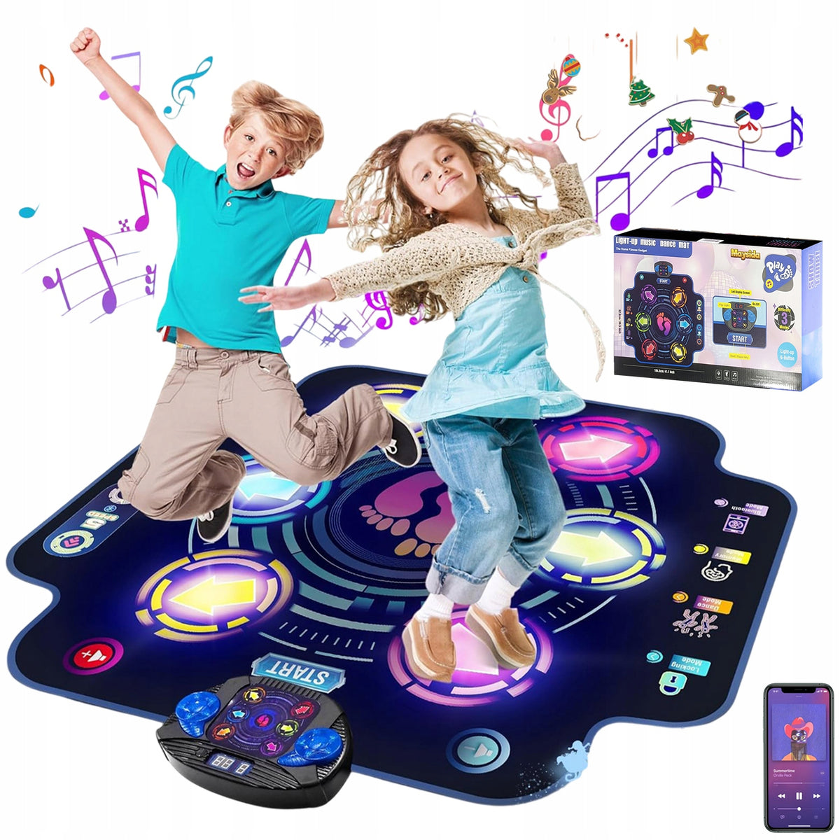 DANCE MAT WITH ADJUSTABLE SPEED AND DIFFICULTY LEVELS FOR CHILDREN Packaging status original
