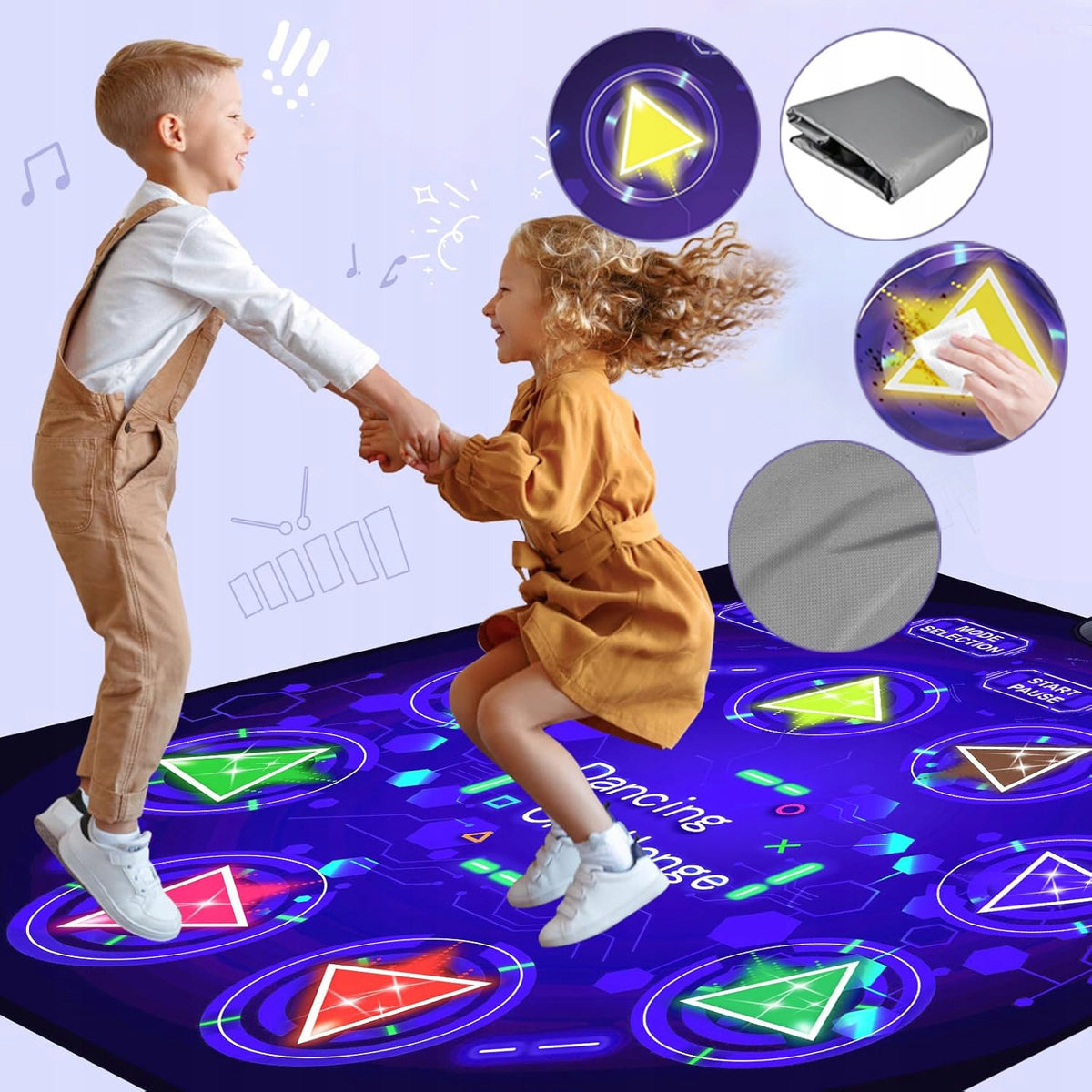 DANCE MAT WITH MUSIC 8 LED ARROWS + 8 CHALLENGES + 3 SPEEDS ALL Brand VATOS