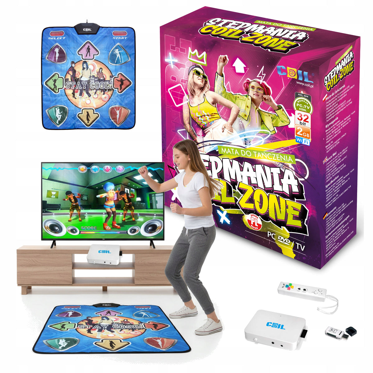 DANCE MUSIC MAT INTERACTIVE DANCE GAME KIDS WIFI 32BIT 4IN1 TV