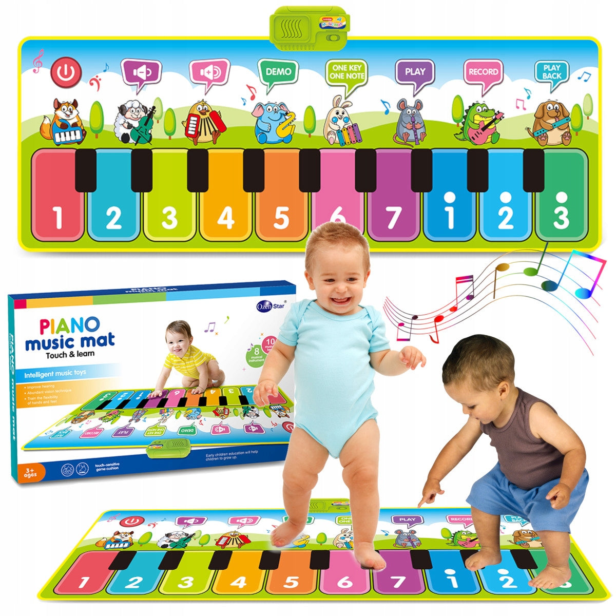 DANCE MUSIC MAT for children 130X48 cm FOR DANCING PIANO RECORDS Packaging status original