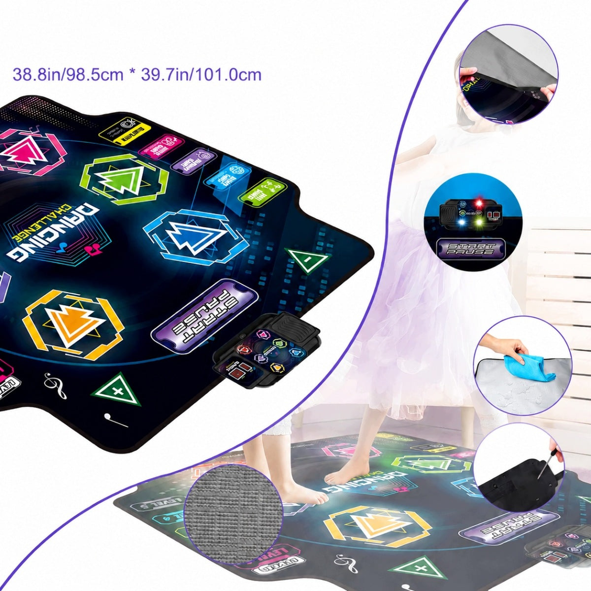 DANCE RUG BLUETOOTH WIRELESS 6-WAY BLACK Brand no brand
