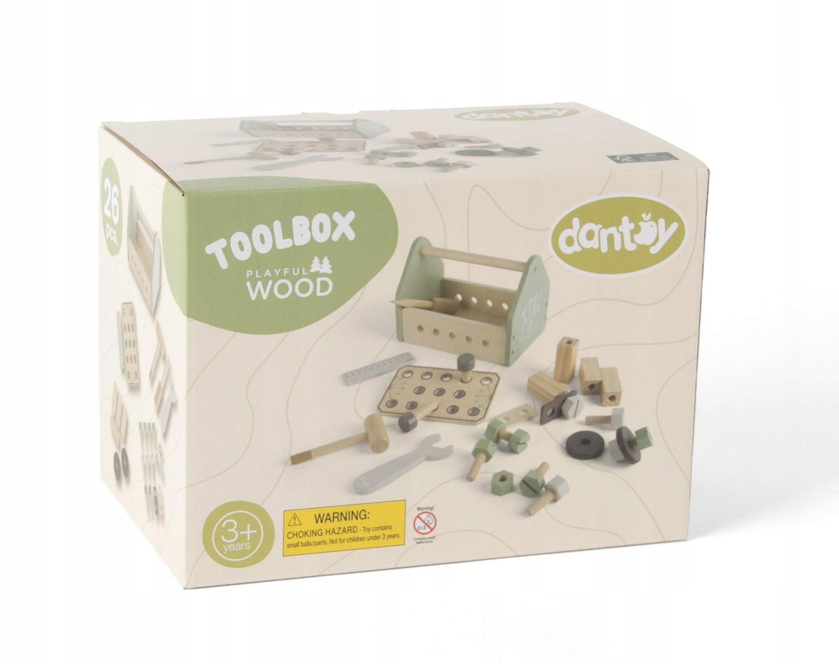 DANTOY Wooden tool box 26 parts Brand Dantoy