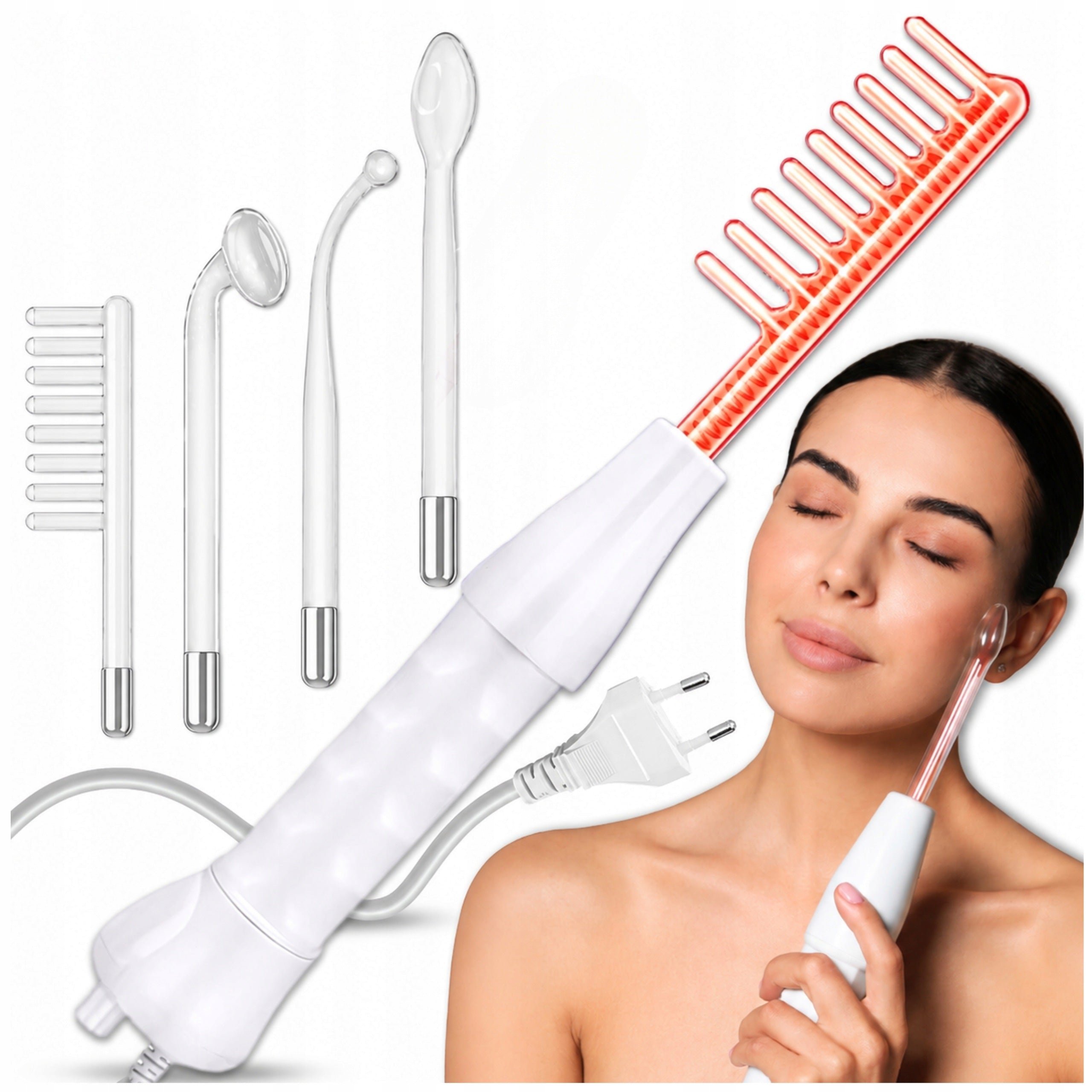 DARSONVAL DERMA WAND 4 PELLET ELECTRODES HAIR SKIN CARE 10W