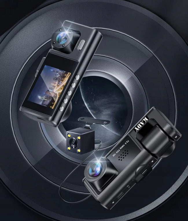 DASH CAM RECORDER KADY FULL HD 3 LENSES FOR TAXI UBER BOLT Recording quality Full HD (1920 x 1080)