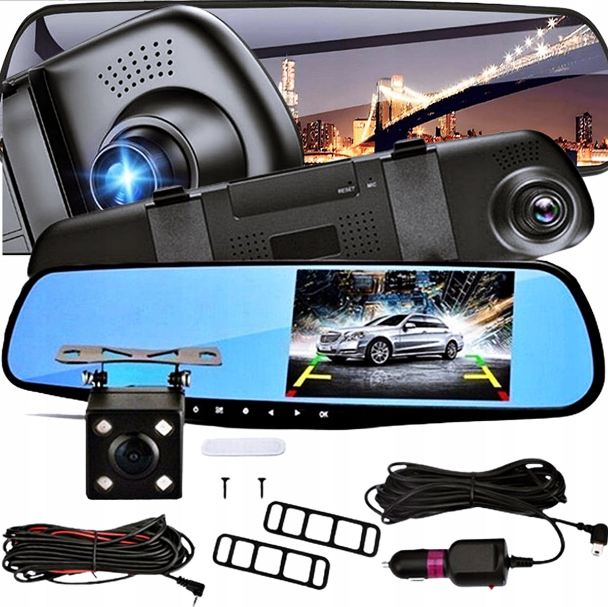 DASH CAM VIDEO DRIVING RECORDER REVERSING CAMERA FOR CAR FULL HD