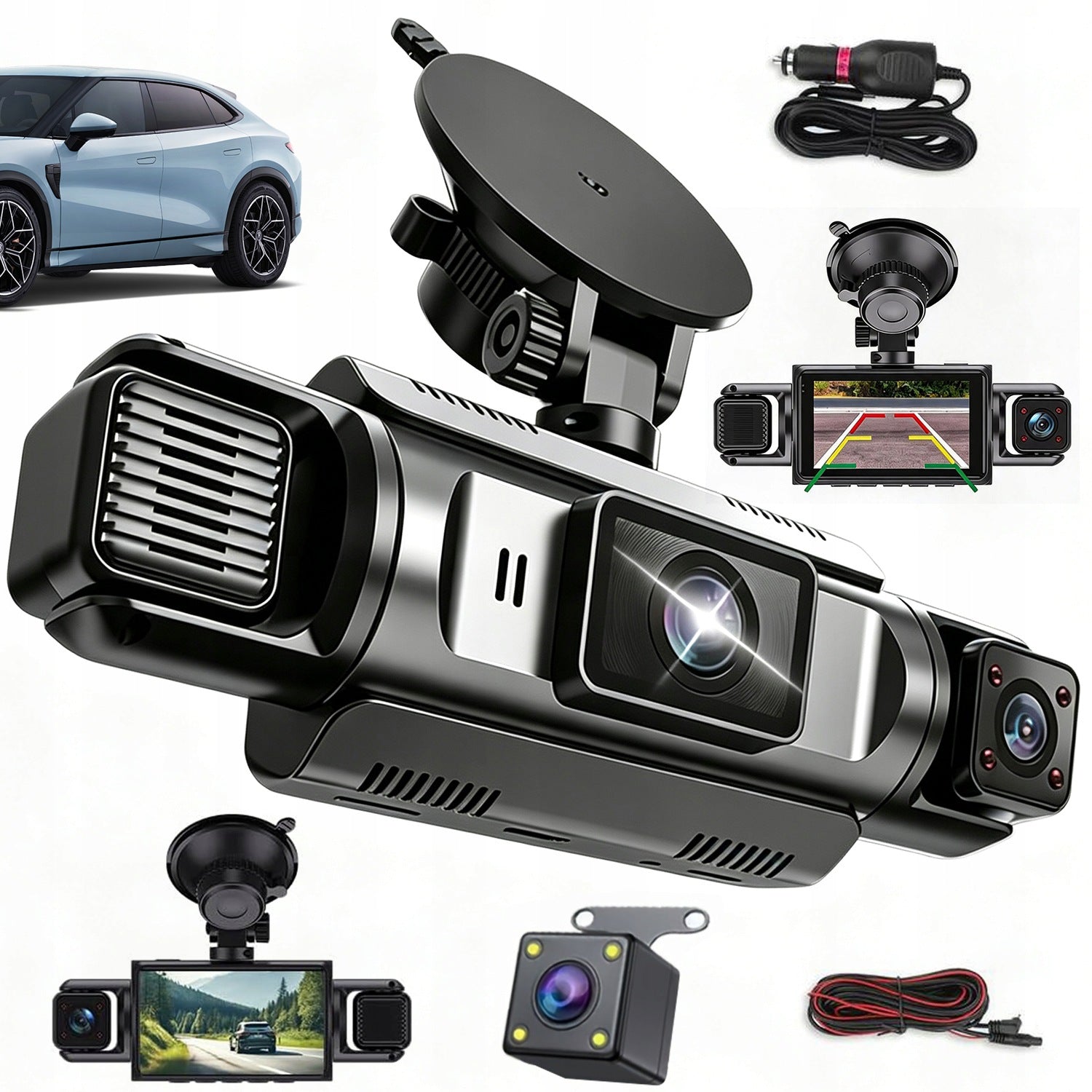DASH CAM VIDEO RECORDER 1080P IMAGE 360 DEGREE PARKING