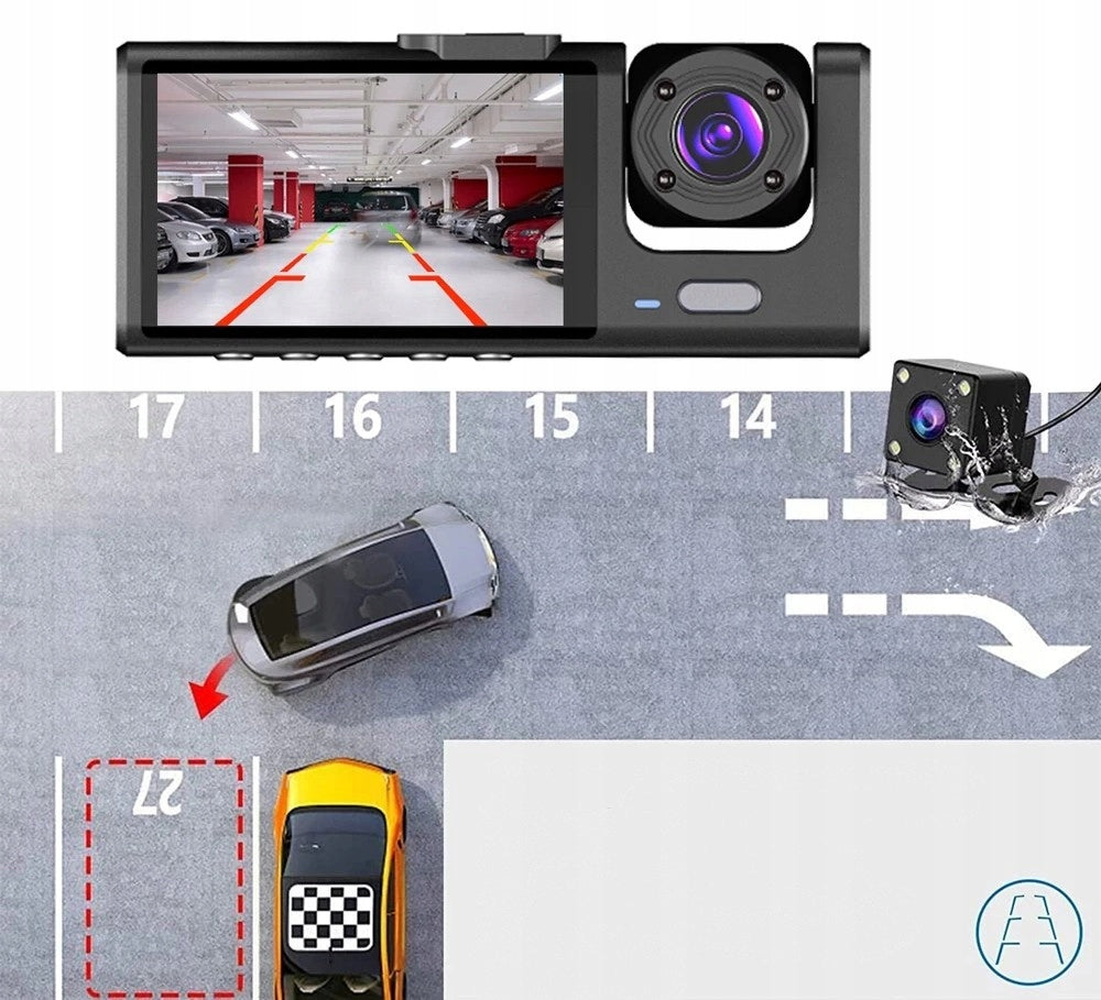 DASH CAM VIDEO RECORDER + REVERSING CAMERA WDR 32GB Power supply car lighter socket USB
