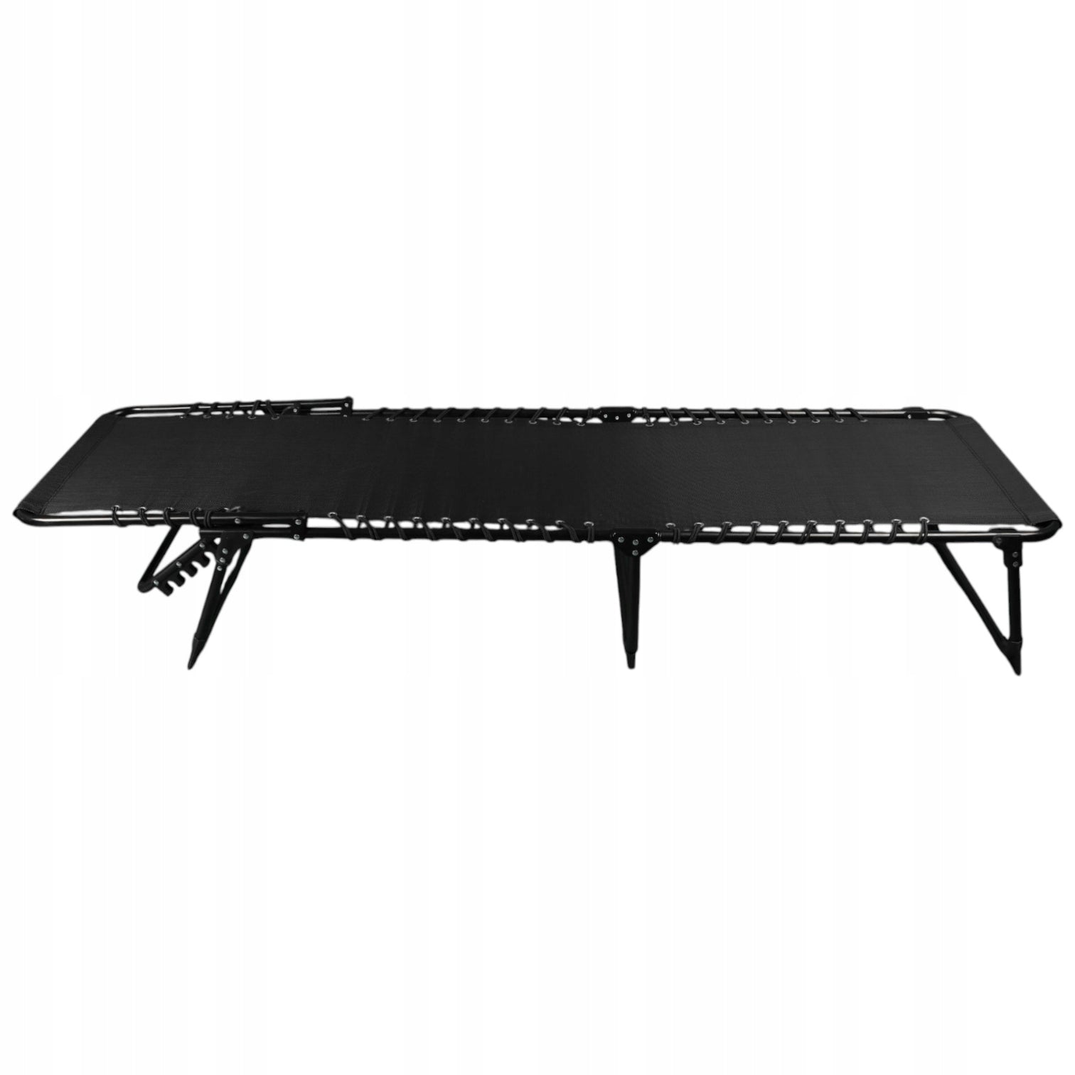 DECKCHAIR GARDEN CHAIR BLACK GOLIAT FOLDING ADJUSTABLE 2-IN-1 FIELD BED Color black