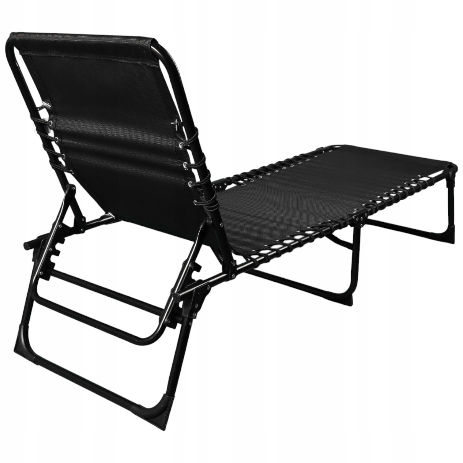 DECKCHAIR GARDEN CHAIR BLACK GOLIAT FOLDING ADJUSTABLE 2-IN-1 FIELD BED Kind sunbed