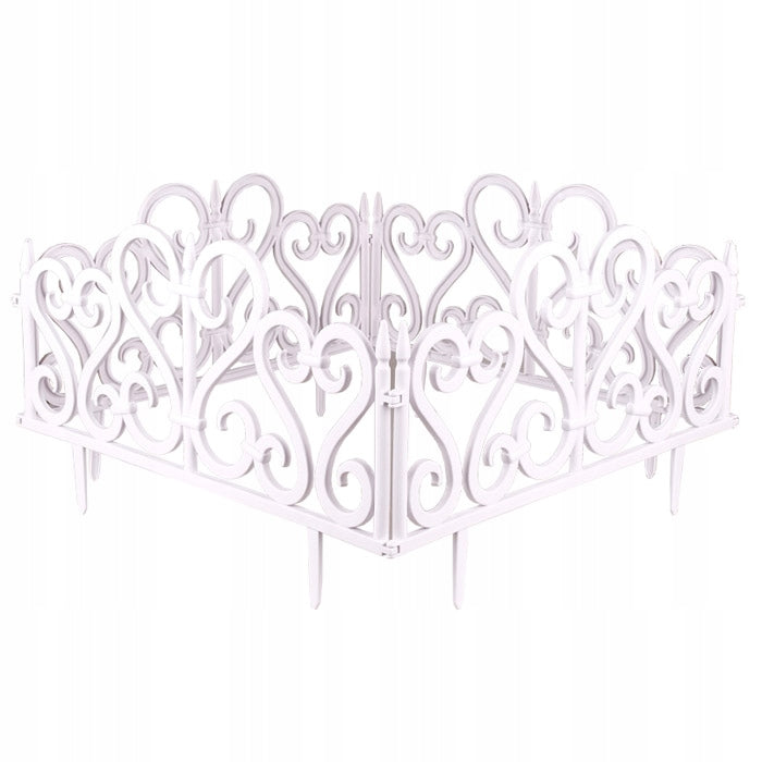 DECORATIVE GARDEN FENCE 37 x 240cm WHITE 4pcs LAWN FENCE DISCOUNT Packaging status original