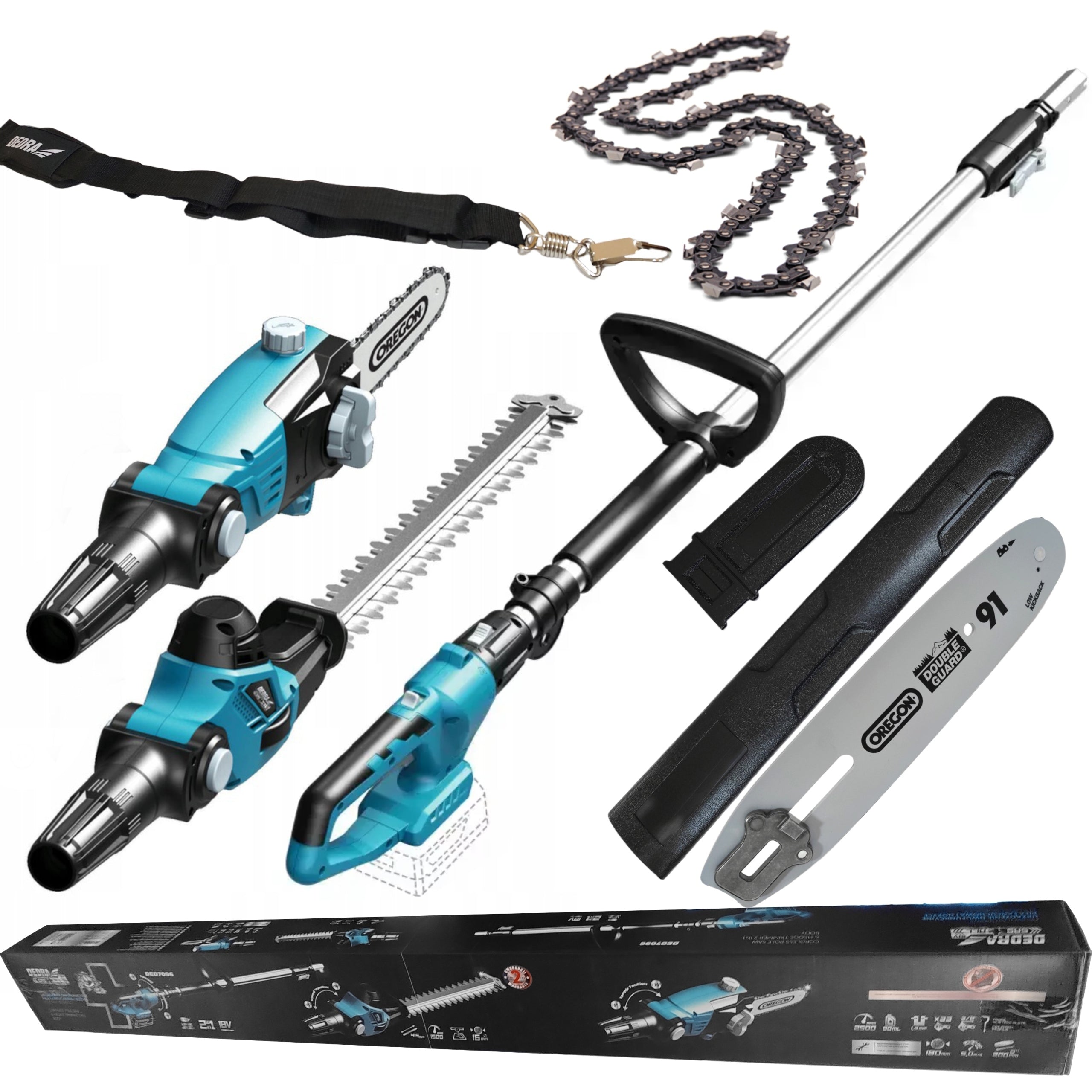 DEDRA CORDLESS TELESCOPIC SAW BLOODCUTTER + Branch Shears 2in1