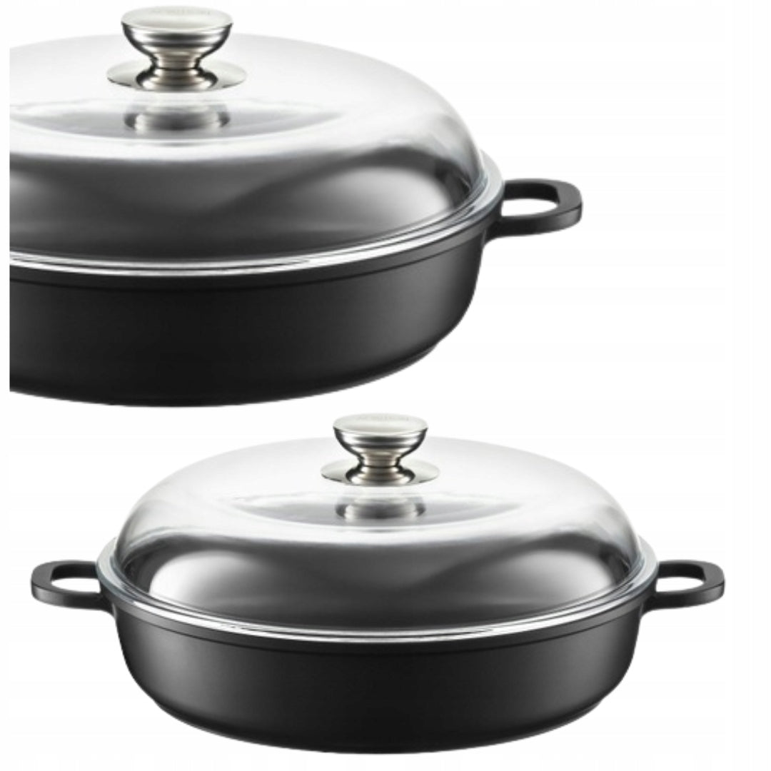 DEEP MAGNATE PAN WITH LID 28 CM ALUMINUM GAS INDUCTION AMBITION Packaging status original