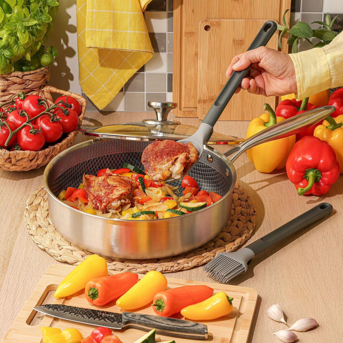 DEEP PAN Induction LID LARGE Starke Pro Linesta Steel 28x8 cm Brand Starke Pro
