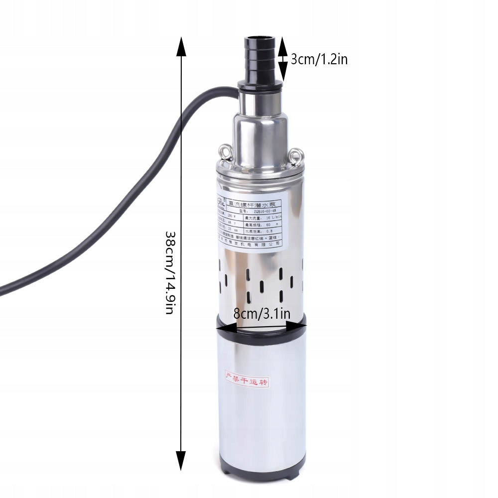 DEEP WELL WATER PUMP, 280W SOLAR WATER PUMP 48V 960L/h Power 280 W