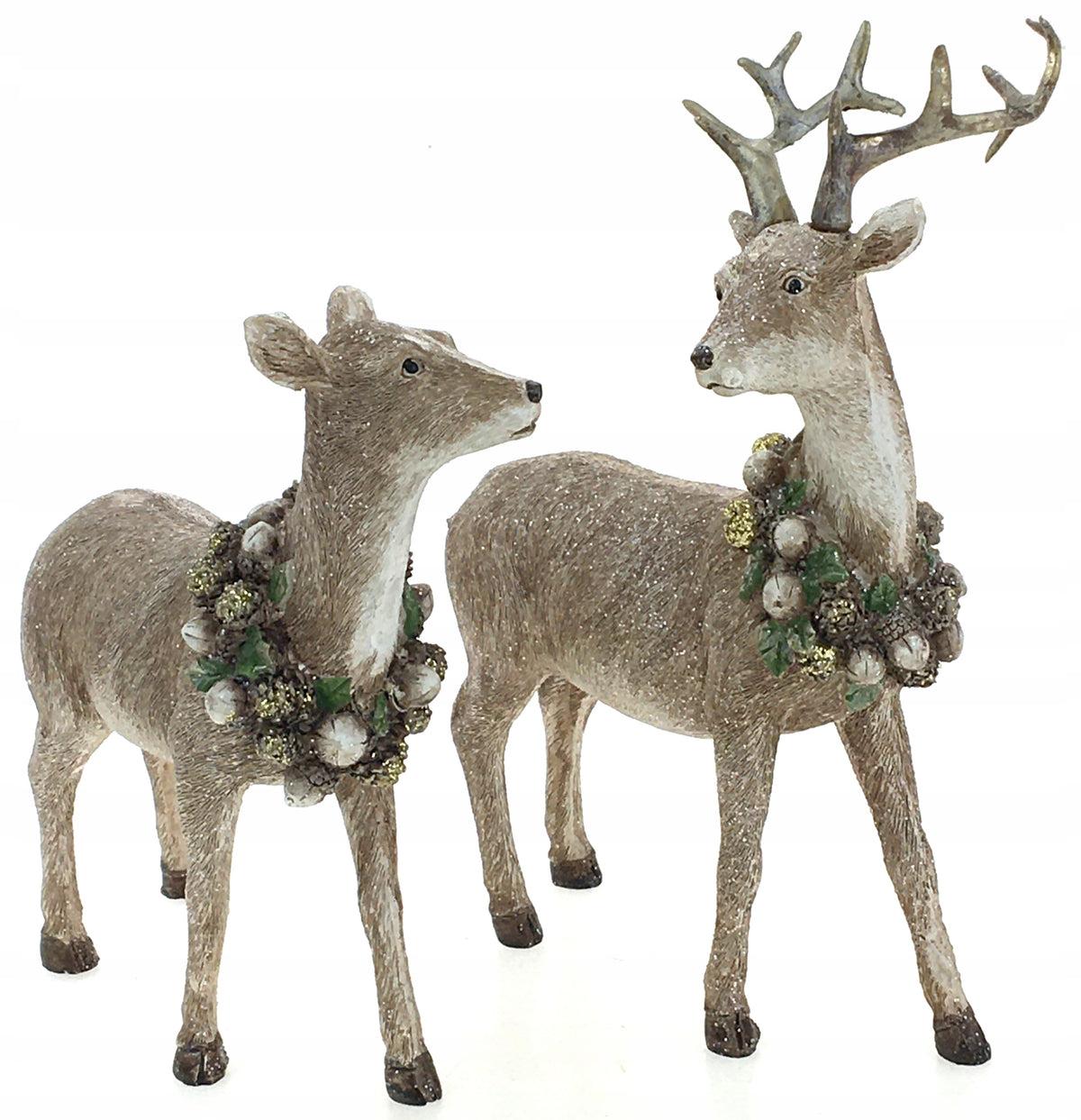DEER and DEER REINDEER CHRISTMAS DECORATION FIGURINE set of 2 Manufacturer code 166319