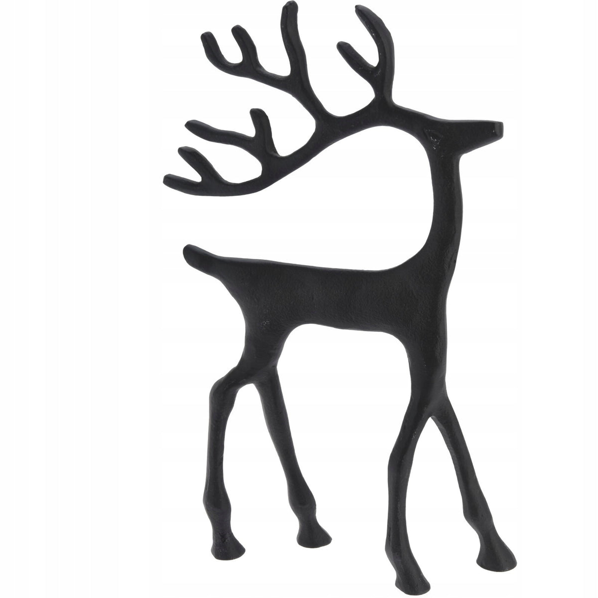 DEER reindeer black standing metal 30 cm Decorative figurine