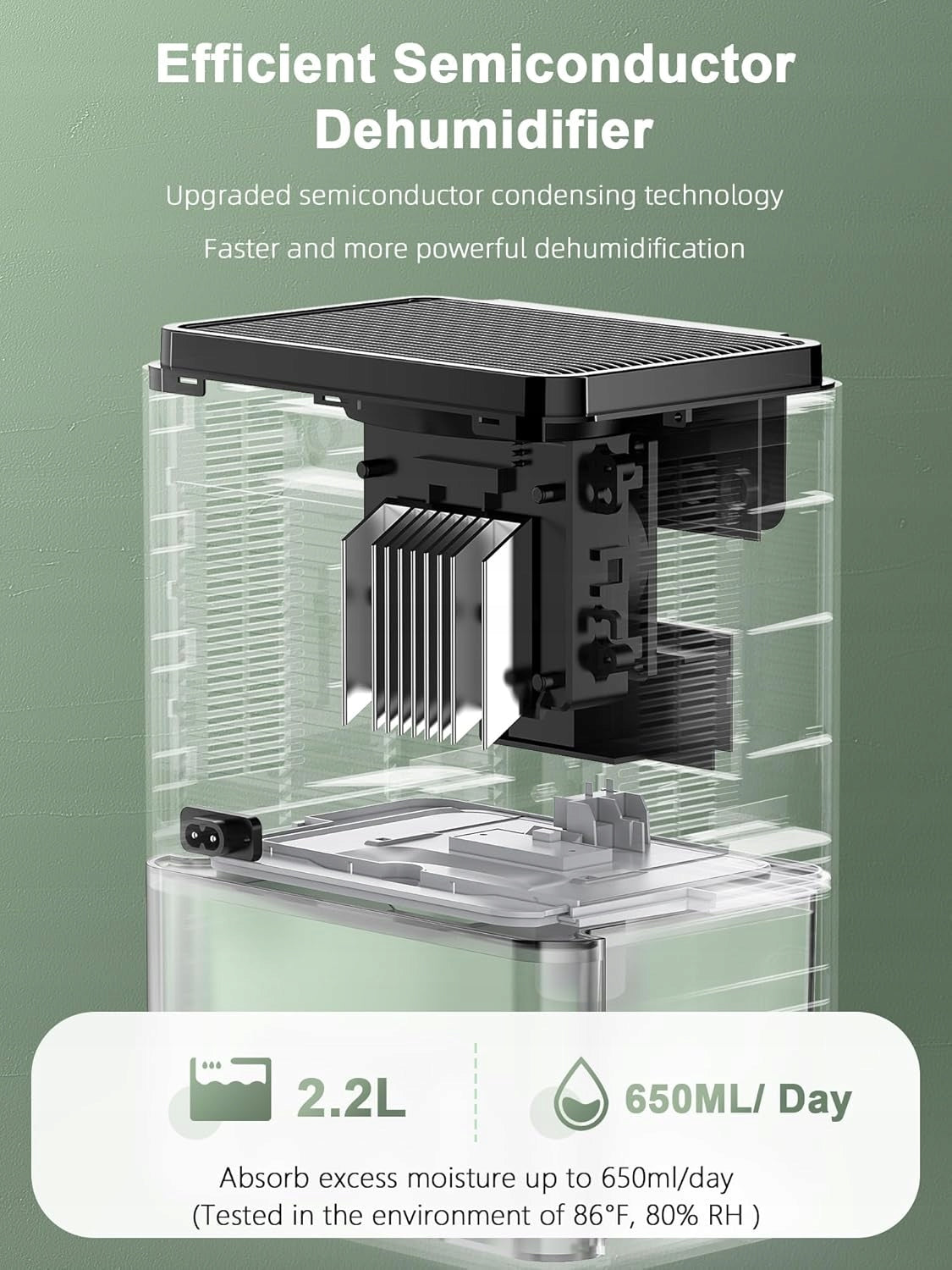 DEHUMIDIFIER 2,2l MOISTURE ABSORBER Dehumidifier ZASTION D2 Manufacturer code D2