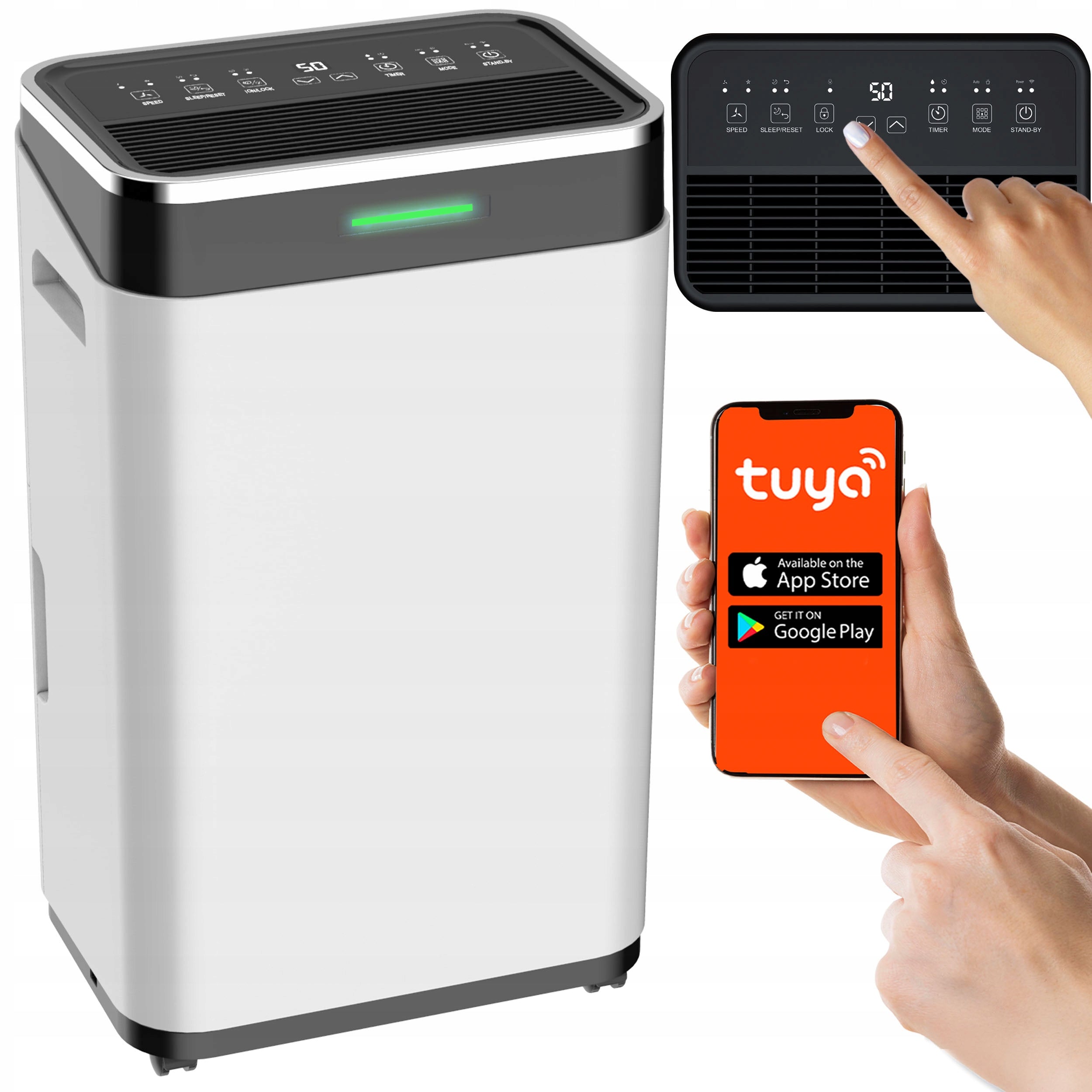 DEHUMIDIFIER MOISTURE ABSORBER 25L/24H HYGROSTAT TIMER WI-FI TUYA