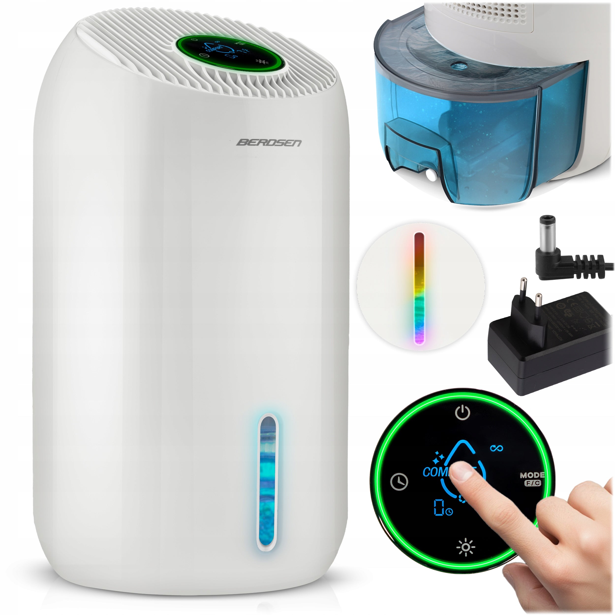 DEHUMIDIFIER MOISTURE ABSORBER 60W QUIET 34dB TIMER LED Berdsen