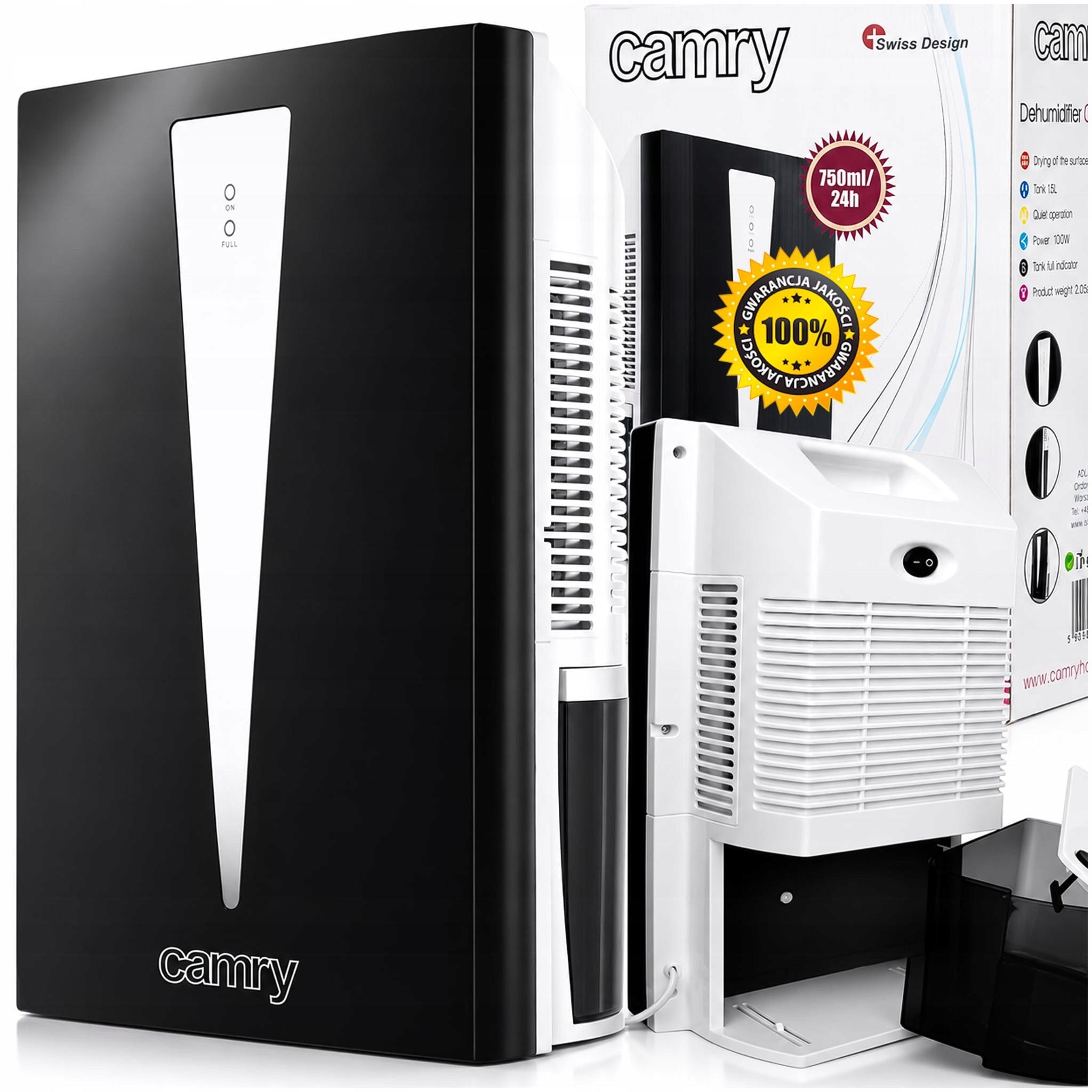 DEHUMIDIFIER MOISTURE ABSORBER PURIFIER 1,5L 100W CR7903