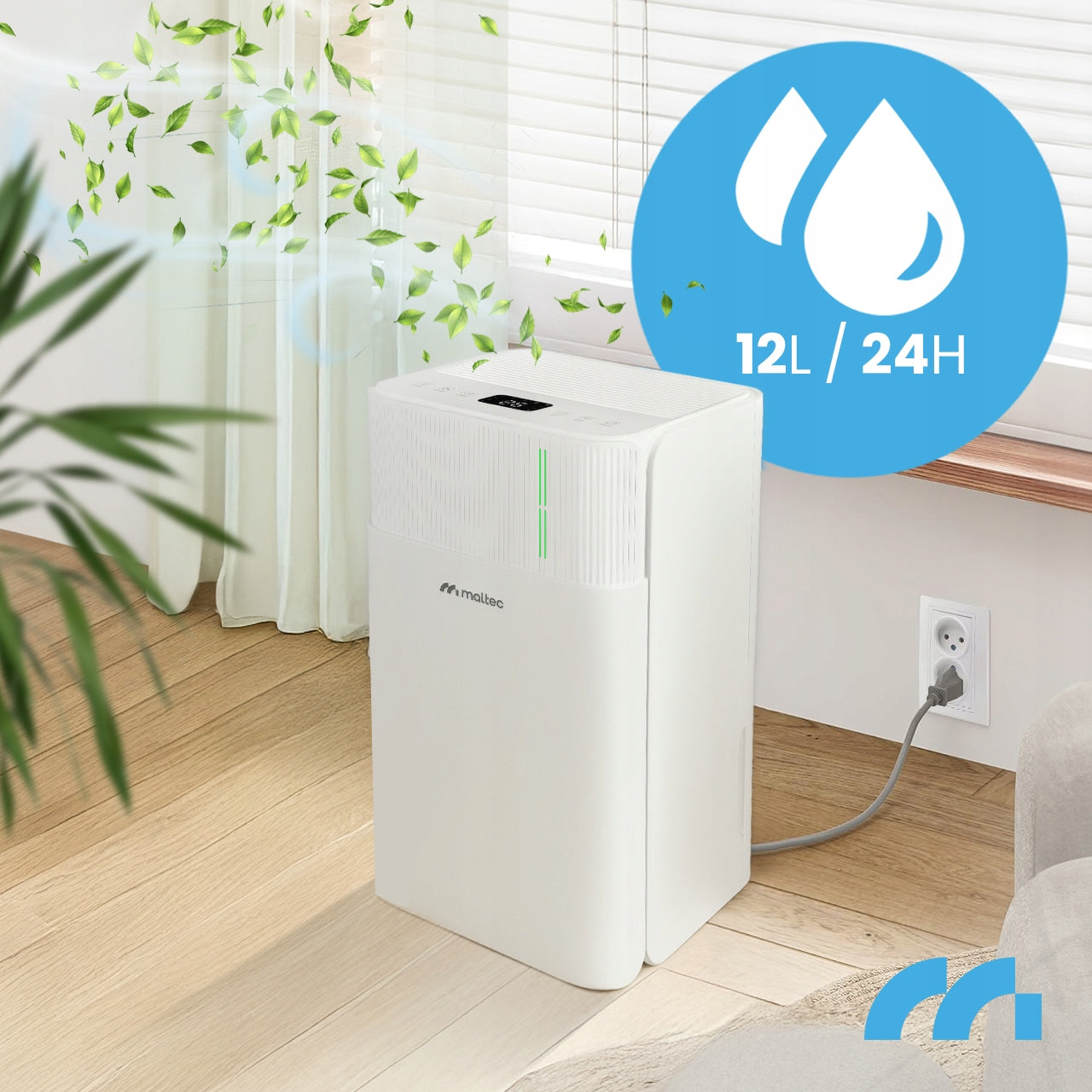 DEHUMIDIFIER MOISTURE ABSORBER QUIET WiFi TIMER HYGROSTAT 12L/24H Packaging status original