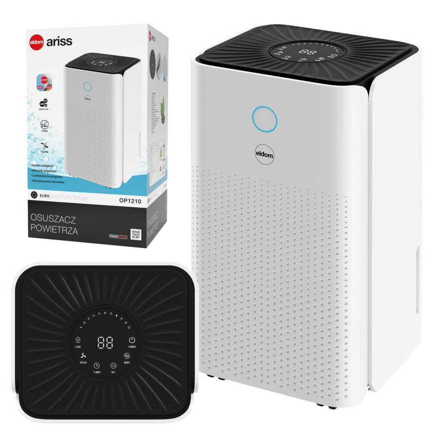 DEHUMIDIFIER MOISTURE ABSORBER STRONG 200W 12 l/24 h TIMER HYGROSTAT