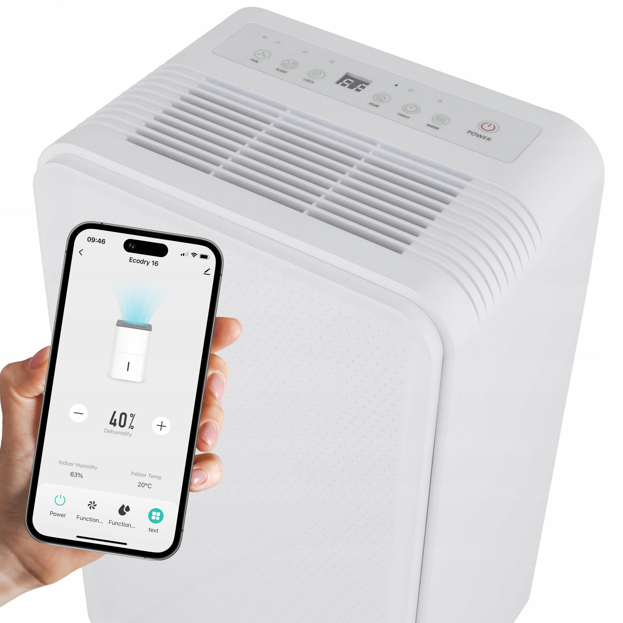DEHUMIDIFIER home moisture absorber Mission Air ECO 16L/24h WiFi Medical device no