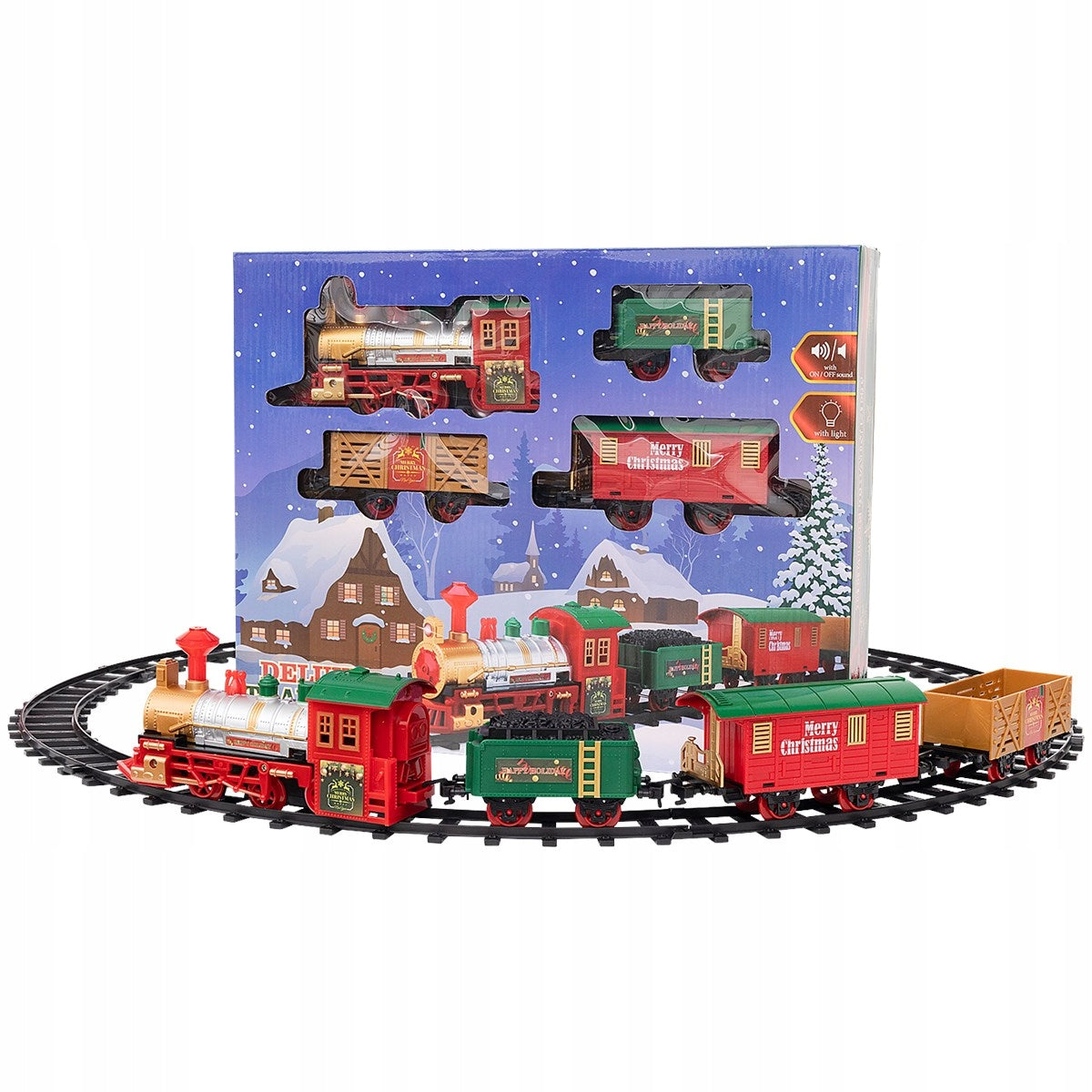 DELUXE CHRISTMAS ELECTRIC QUEUE WITH CHRISTMAS SOUND LIGHTING