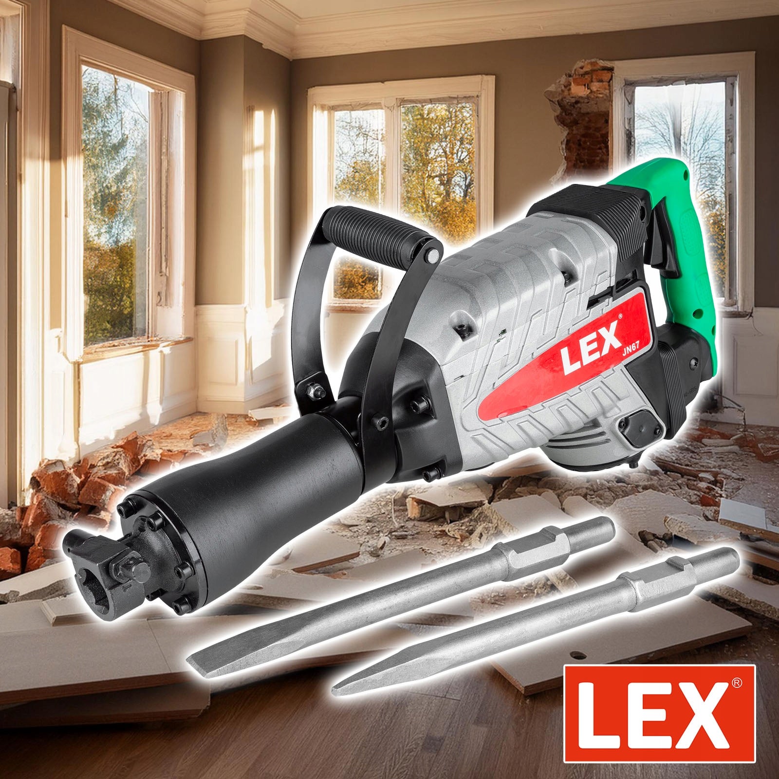 DEMOLITION HAMMER IMPACT HAMMER FORGING HEX 70J CHISELS INCLUDED SUITCASE SDS EAN (GTIN) 5901122704508