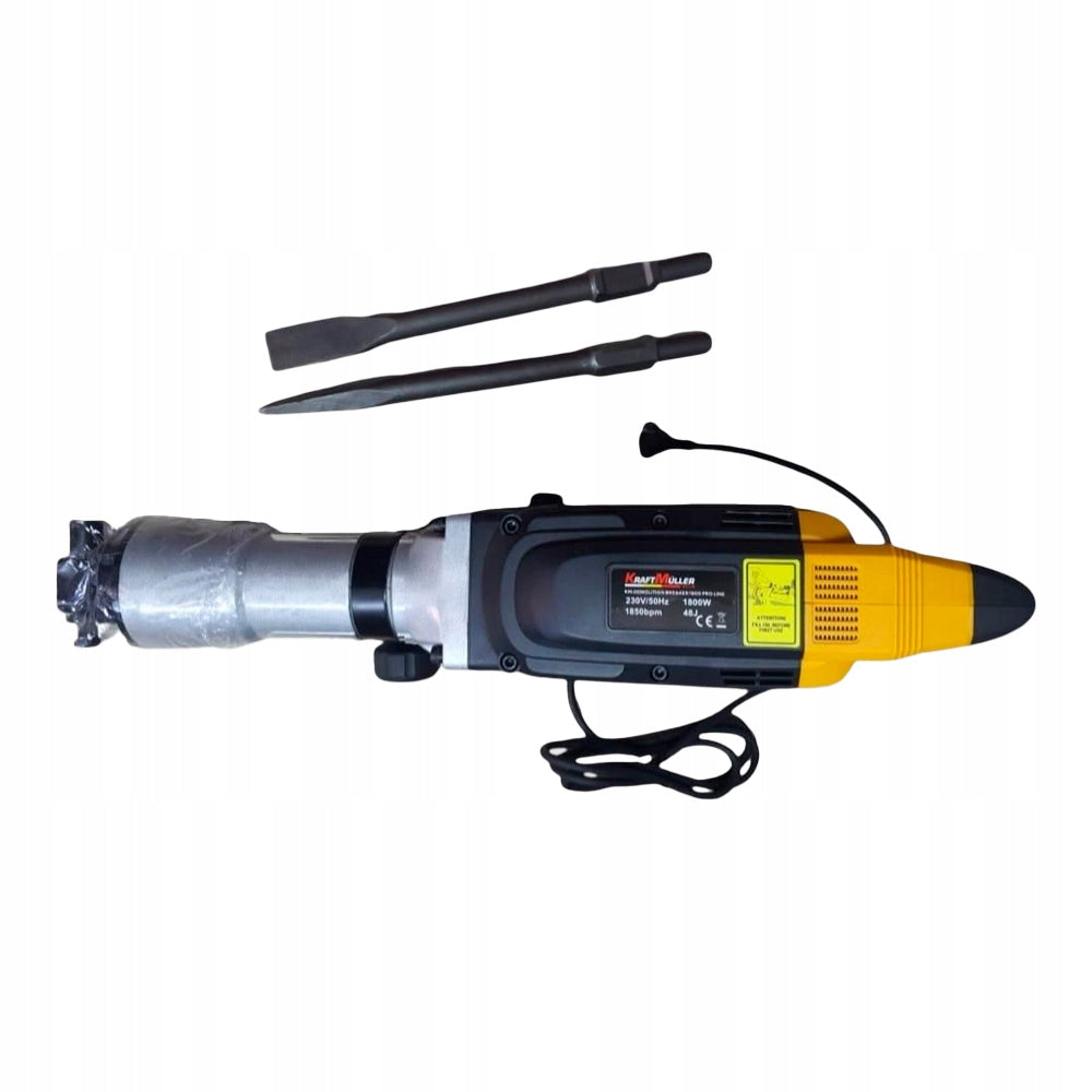 DEMOLITION HAMMER KRAFTMULLER KM1800 PRO 1800 W (48J) + CHISELS INCLUDED Packaging status original