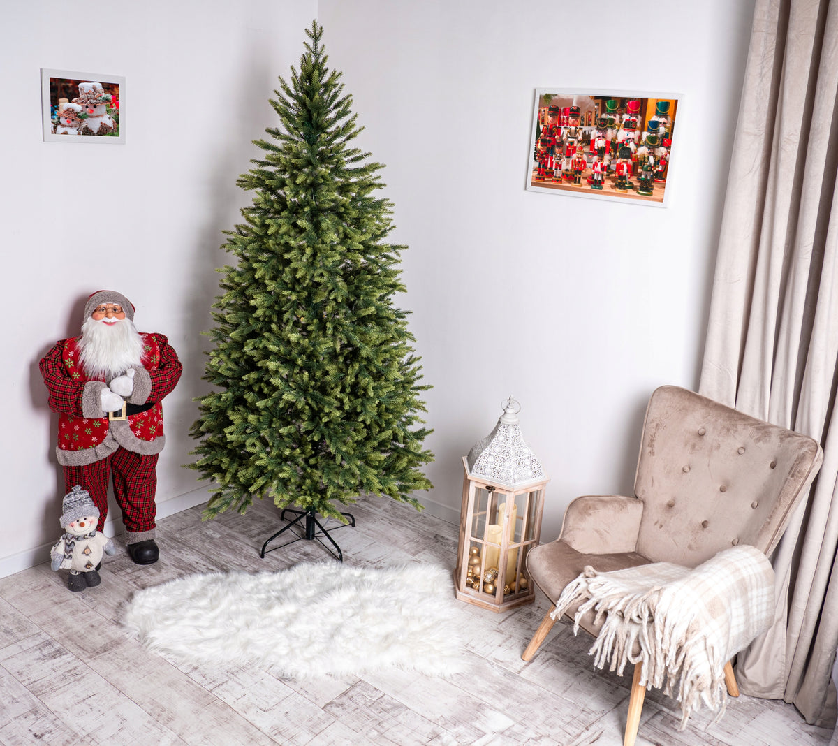 DENSE Christmas Tree 220cm 100% PE LIKE LIVE Effect of Young Shoots Packaging status original