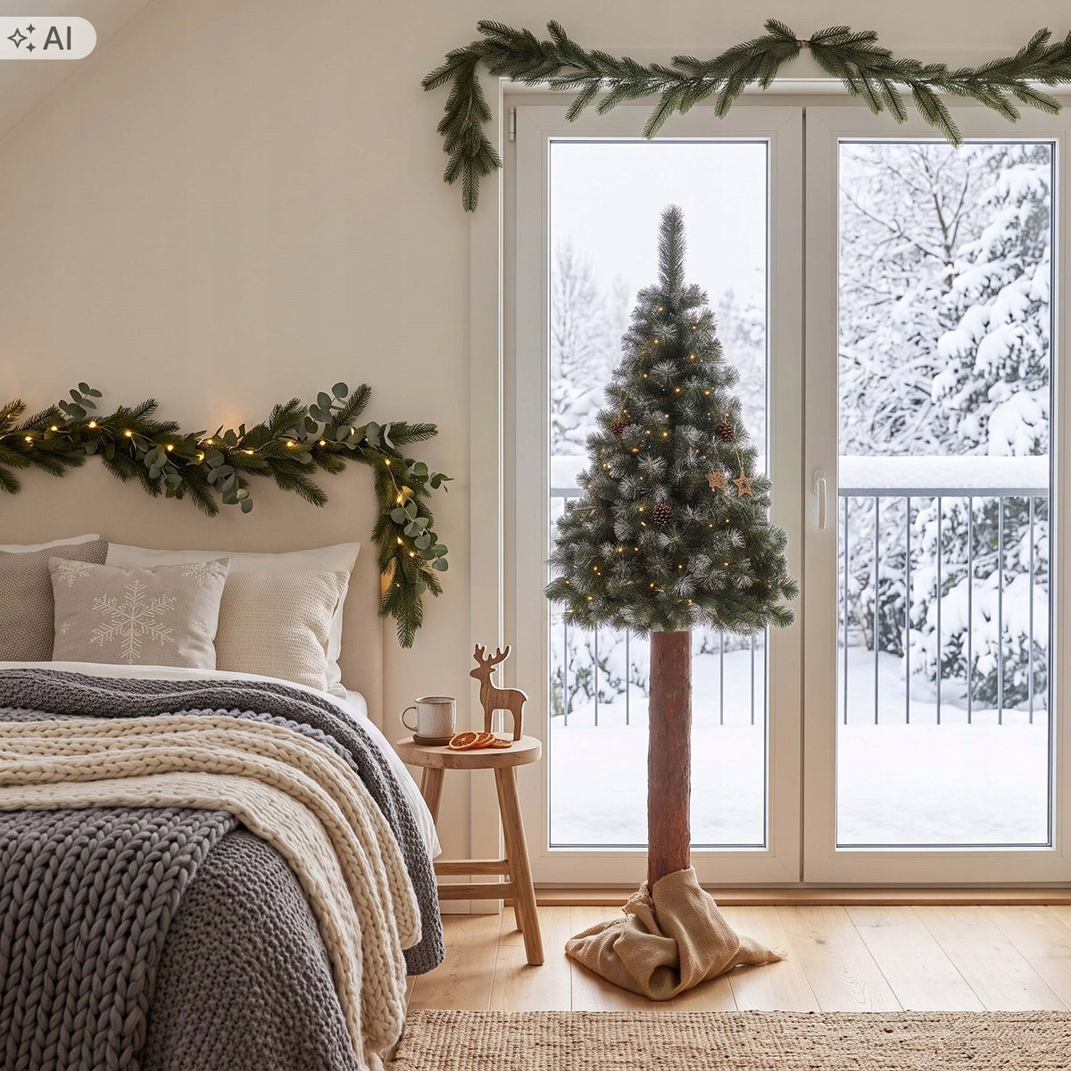 DENSE DIAMOND CHRISTMAS TREE ON TRUNK ARTIFICIAL NATURAL snow-covered 180cm FREEBIE Brand Springos